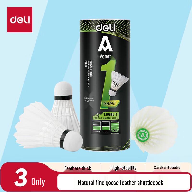 Deli Recreational Badminton Shuttlecocks (3-Pack)