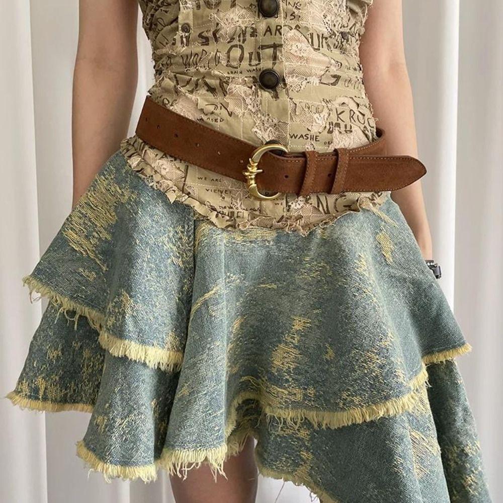 Vintage Women's Belt Y2k Dress Jeans Belt Trendy Wide Waist Belt Streetwear