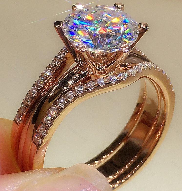 

Retro Exaggerated Simple Personality Rings for Women Size 8 розового золота