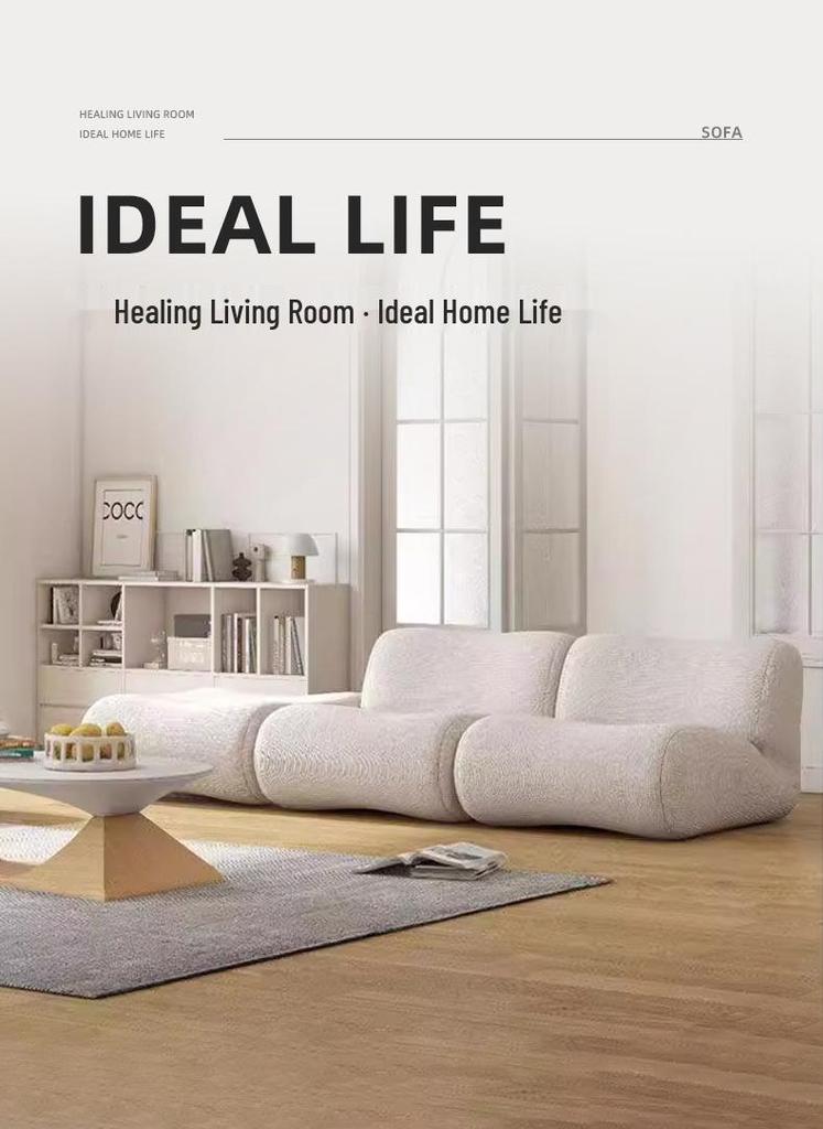 Retro Style Modular Fabric Sofa - Small Apartment Compressed Sofa with Full Sponge Cushion