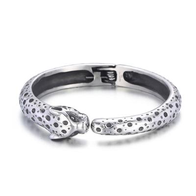 Punk Style Titanium Steel Animal Flower Leopard Opening Bracelet Personality Domineering Stainless Steel Cheetah Cheetah Bracelet Men