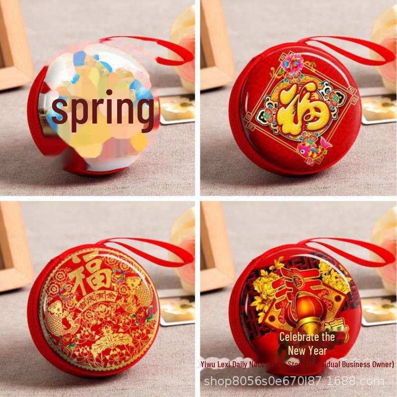 Portofel și cutie de depozitare pătrate din tablă de Crăciun