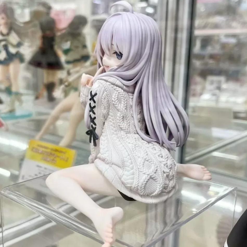 Gift The Journey of Elaina Anime Figure Knit Dress Witch Elaina Action Figure PVC Collection Model Doll Toys for Christmas Gifts