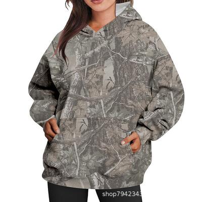 Long-sleeved Print Pullover Sweatshirt In Spring and Autumn New Casual Versatile Loose Women's Hooded Top