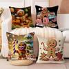 Christmas Gingerbread Man Cushion Cover 30x50 Polyester Sofa Cushions Decorative Throw Pillows Home Decoration Pillowcover