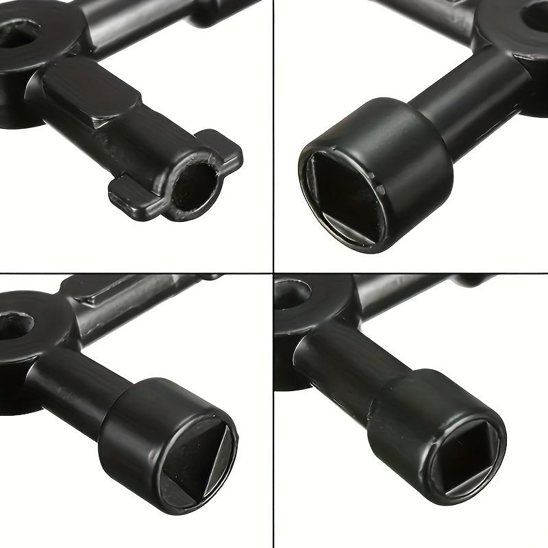 1 Stück 4-Wege Multifunktions-Schlüssel aus Kohlenstoffstahl für Elektro-Schaltschrank, Aufzug, Wasserzählerventil, Kreuzschlüssel