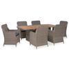 Day and Night - Day and Night 7-piece Garden Dining Set and Brown Synthetic Rattan Cushions