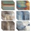 1 Stück Bauernhaus-Platzsets Moderne Abstrakte Kunstmalerei Denim-Blau Tischsets für Draußen Hausparty Küche Esszimmerdekoration