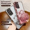 KEYSION Shockproof Plating TPU Phone Case for Redmi Note 10 10S 10 Pro 4G Glitter Jewelled Swan kickstand Back Cover for Xiaomi POCO M5S