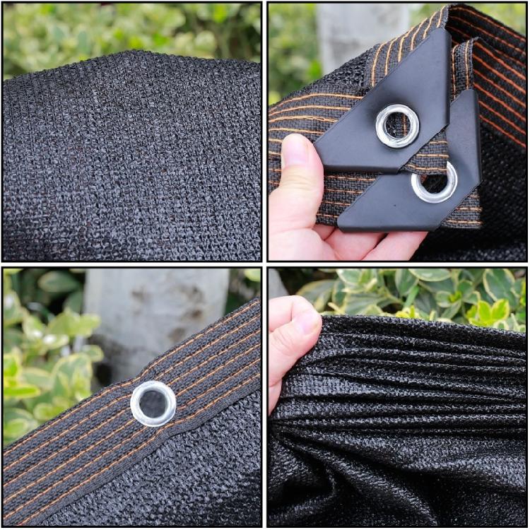 Thick Black Shade Cloth Reinforced Corner Shade Cloth Sun Blockage 2x6 Meters Sunshade For Plant Shelter Needs