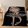 Cartoon Ballet Cute Girl Ballerina Flannel Blanket Soft Warm Blanket Throw Blanket for Bedroom Living Room Bed Travel Picnic
