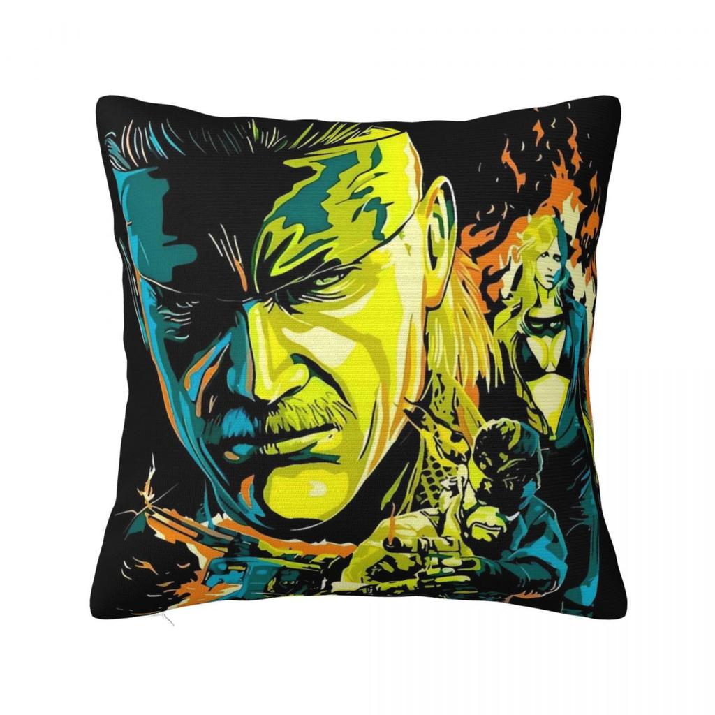 Metal Gear Solid Snake Game Pillow Cover Polyester Pillow Case Cushion Cover Funny Pattern Pillowcases For Sofa Home Decoration