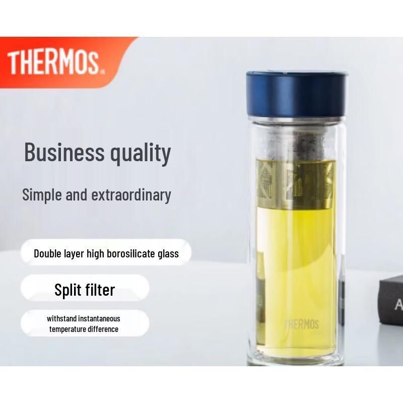 Thermos Double-Wall Insulated Glass Tea and Water Bottle