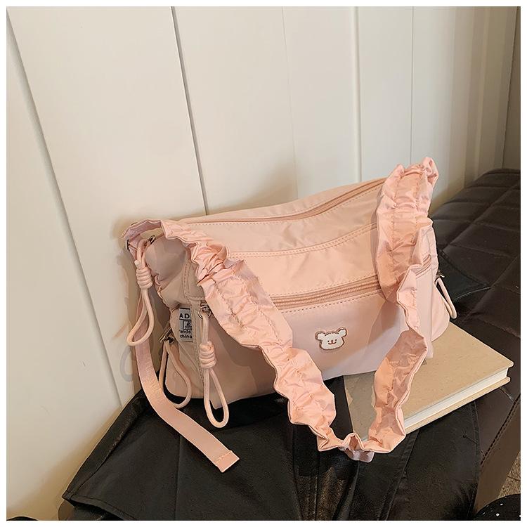 New Spring High-quality Lightweight Large-capacity Bucket Nylon Bag Drawstring Shoulder Messenger Bag