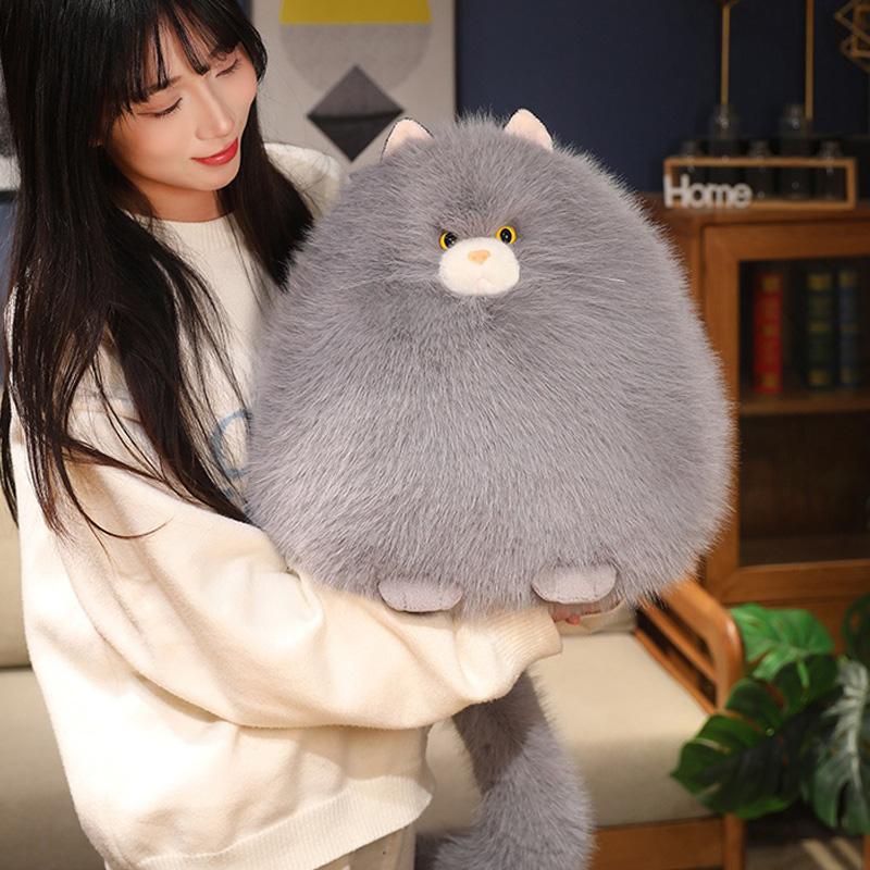

Cute Chubby Cat Dolls Plush Toys Cloth Dolls Throw Pillows Long-tailed Cat Dolls Birthday Gifts for Children Boys and Girls 35cm серый