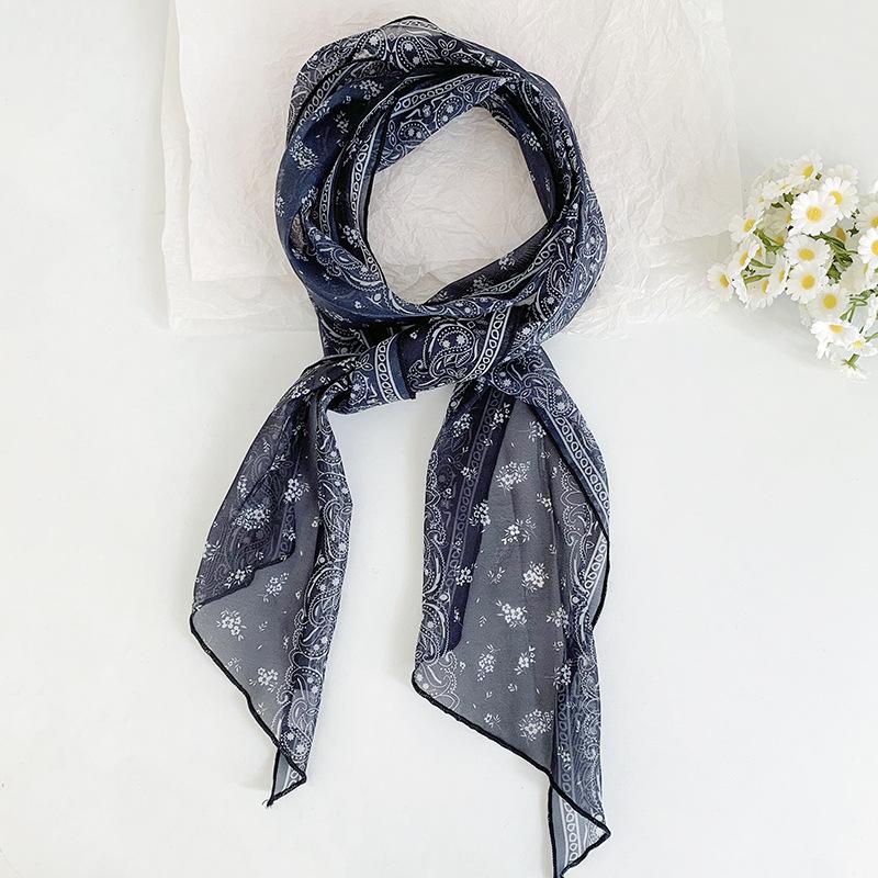 Nischenstilvoller Seiden-Farbblock-Schal - Vielseitiges dünnes Band für Hals oder Taille