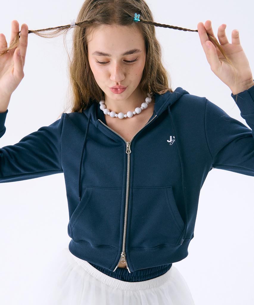 Junejune Space Mini Hood Zip-Up_Navy(Mini Hood Zip-Up_Navy)(