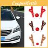 Festive Christmas Car Decoration With Reindeer Antlers Red Nose Bells