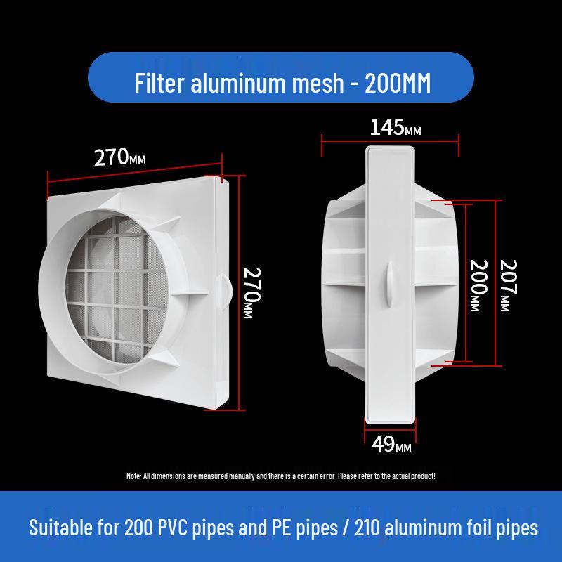 Ventilation Inlet Filter with Anti-Mosquito Mesh