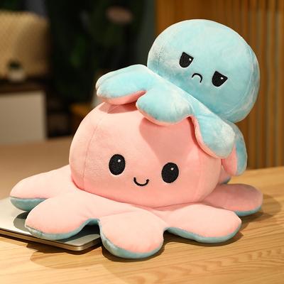 Polvo fofo de virar celebridade da internet polvo zangado boneca polvo de virar brinquedo de pelúcia face