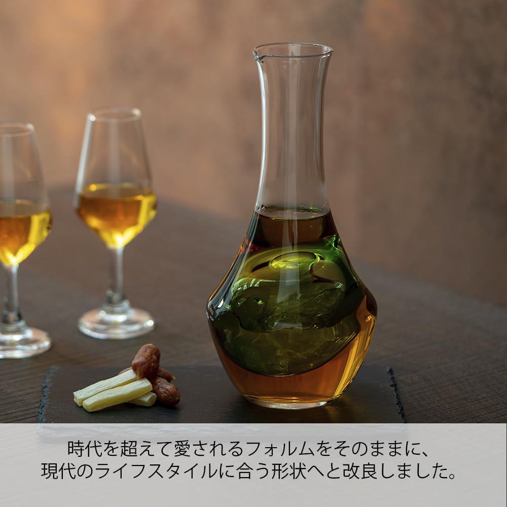 Hario Cool Carafe 360ml Sake Ice Colored Soda Sake Wine Milk N, Capacity, Clear/green Glass, Carafe, Pocket, Glass, Glass, Carafe, Decanter, Pitcher,