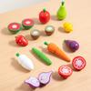 Pretend Cutting Play Food Wooden Toys,Children's Kitchen Educational Early Learning Enlightenment Colorful Food Awareness Game