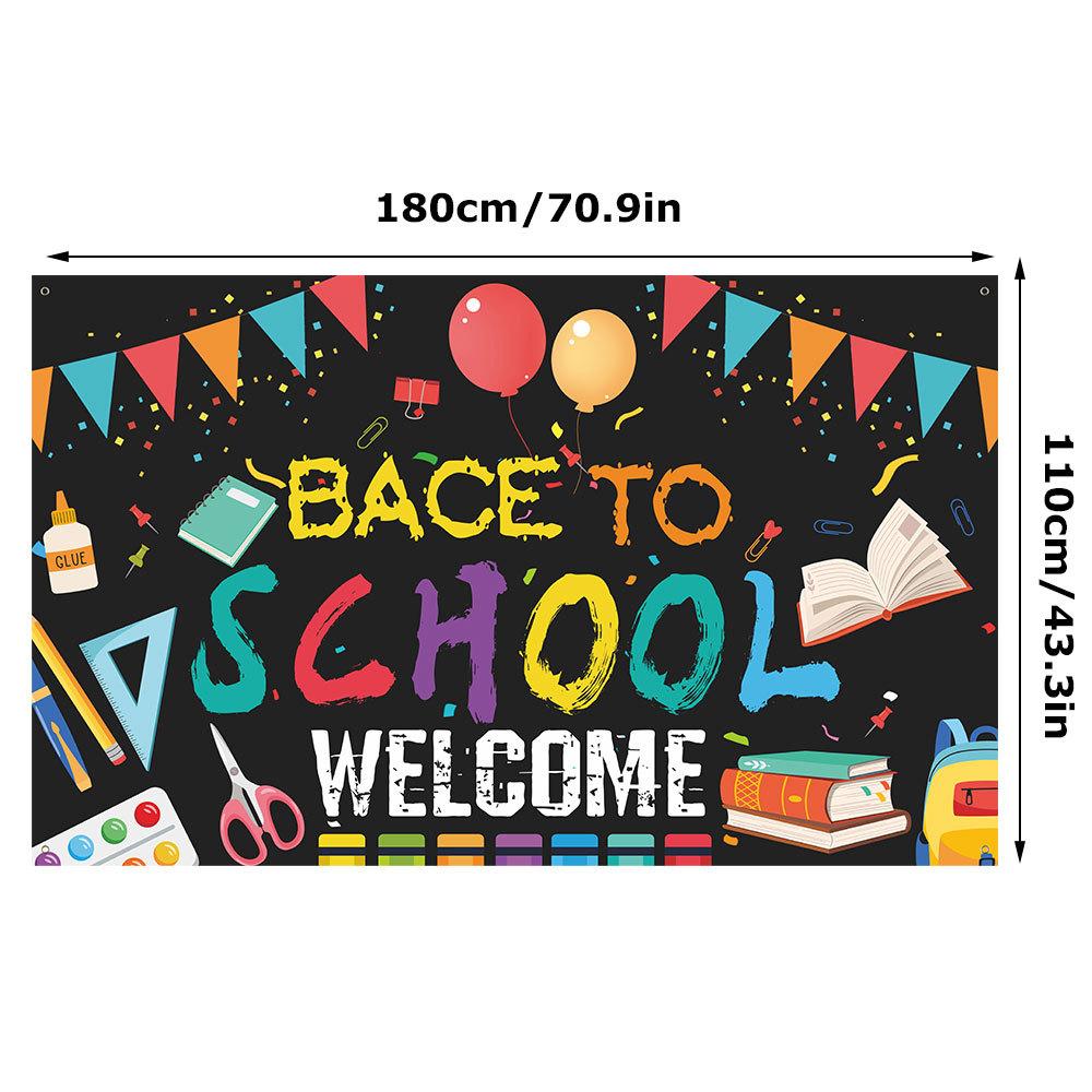 QZBBJ207-218 Classroom Welcome Banner Back To School Decorations - Motivational Background Banner for  Bulletin Board Wall Decor