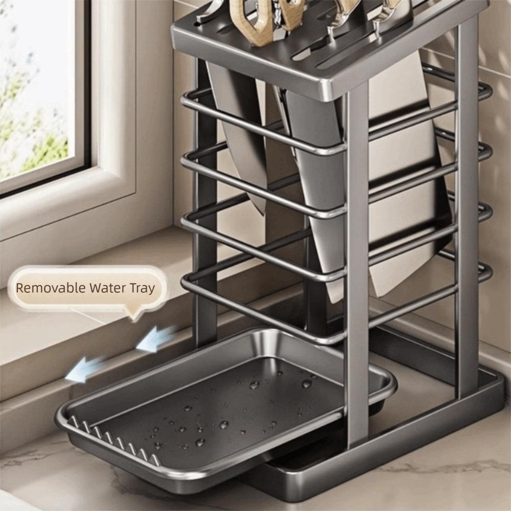 Square Kitchen Utensils Storage Holder Black White Kitchen Countertop Storage Rack  Kitchen Use