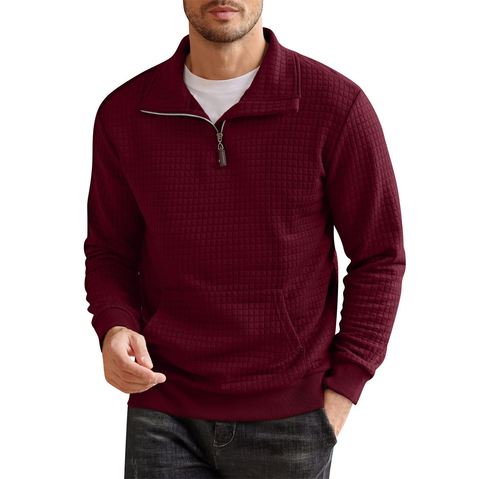 

Весенняя и мужская толстовка с воротником-стойкой — это повседневные свитера для активного отдыха, топы XL винный