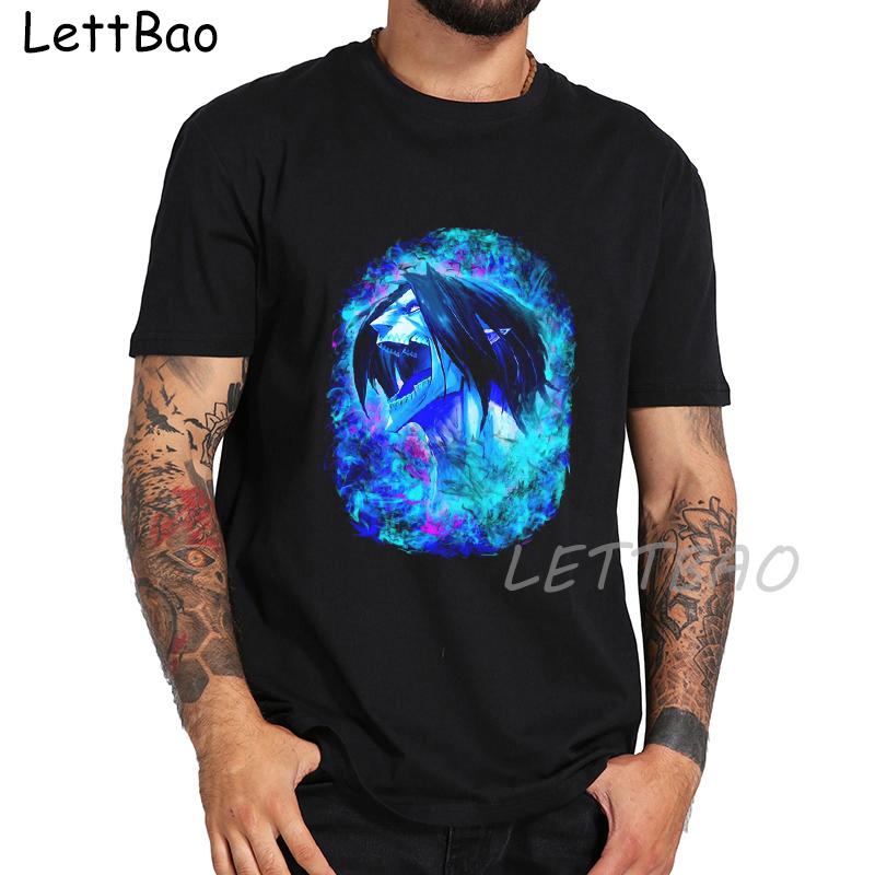 Japanese Anime Attack On Titan T Shirt Women Men Black Cotton T Shirt Cartoon Graphic Fashion