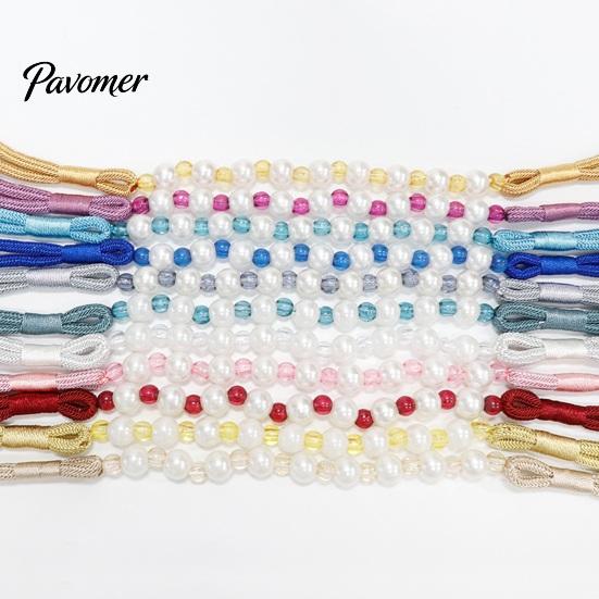 Non-damaging Curtain Holders 2Pcs Tiebacks with Pearls, Handmade Decorative Holdbacks Rope, Outdoor Farmhouse Elegant Tie Backs for Curtains,
