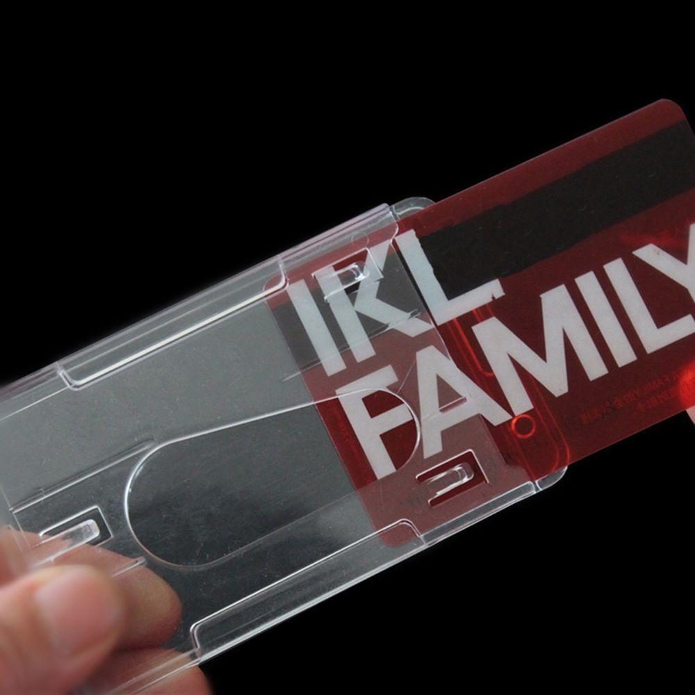 10x6cm Plastic Vertical Clear Badge Holder Double Card ID case Transparent