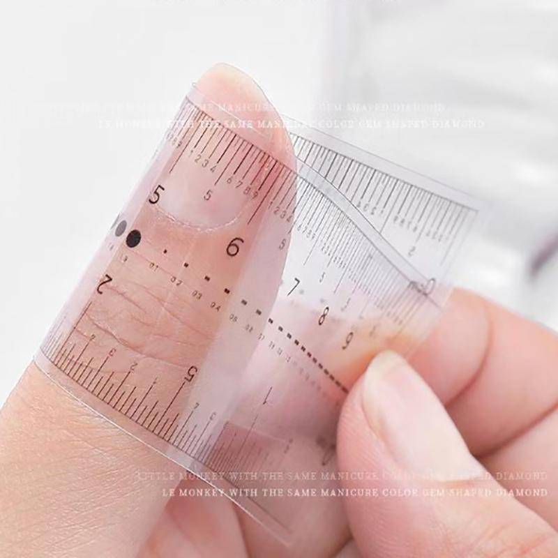 Nail Measure Easy Ultra-Thin Soft PVC Ruler Manual Fake Nails Measuring Size Transparent Map Caliper Ruler Nail Art Tool