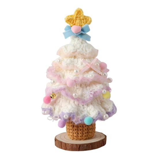 Christmas Tree Ornament Colorful Multi-Layered Crochet Christmas Tree Decoration