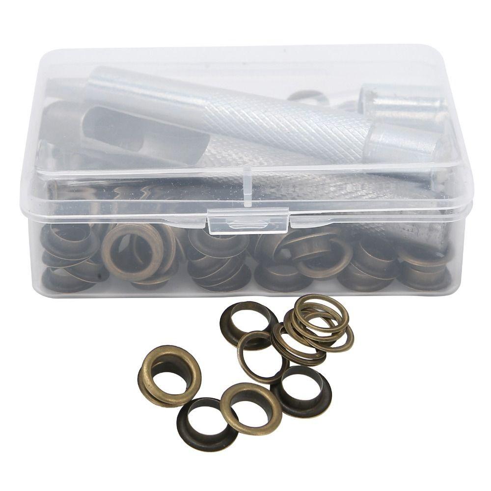 100pcs Plastic Storage Box Grommet Eyelet Kit Clothing Grommets Hole Punch Tool For DIY Projects