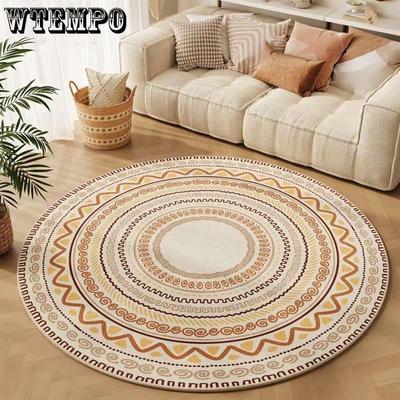 Alfombra circular para dormitorio, mesita de noche, estudio, de lujo, para sala de estar, sofá, insonorización