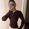 New French Classic Round Neck Knit Cardigan - Women's Autumn/Winter Sweater