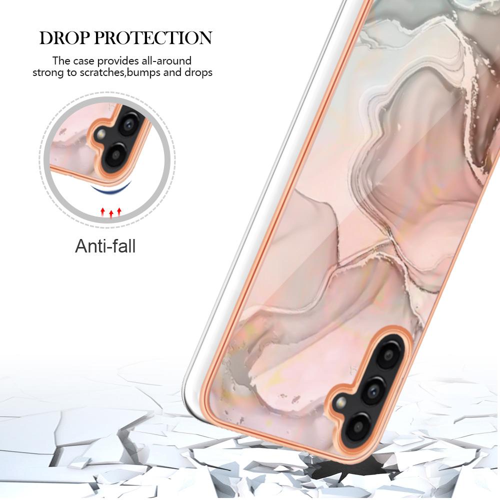 YB IMD Series-16 Style-E For Samsung Galaxy A35 5G TPU Case IMD Marble Pattern 2.0mm Phone Cover