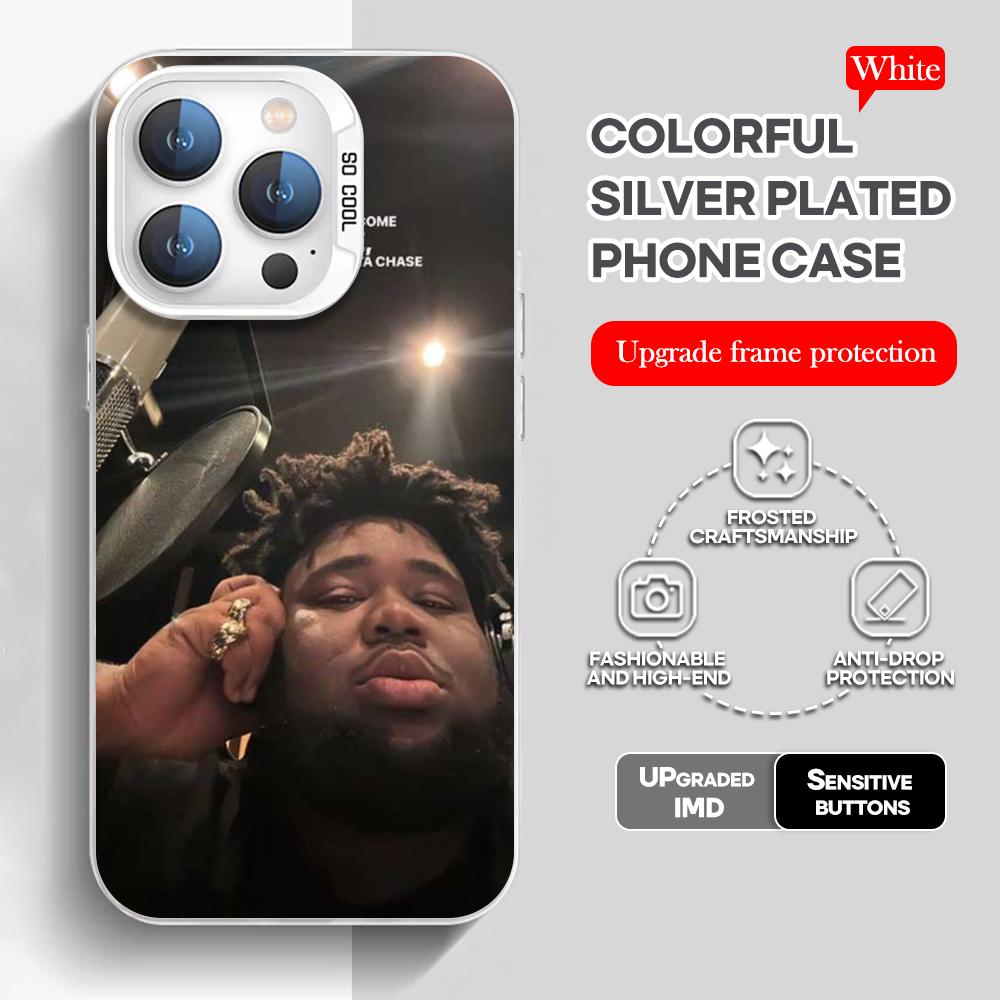 Rod Wave Rapper Phone Case White IMD Colorful Silver Suitable soft case for iPhone 16 15 14 13 12 11 XS Pro Max