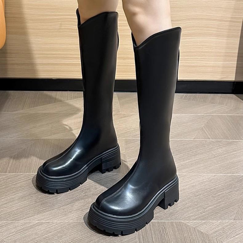Long boots women's 2025 autumn and winter new ins thick-soled thick-heeled high knight boots, but knee-length fashion boots are versatile