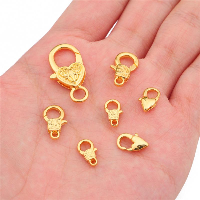 Plated Heart Keychain Lobster Clasp for DIY Jewelry Accessories