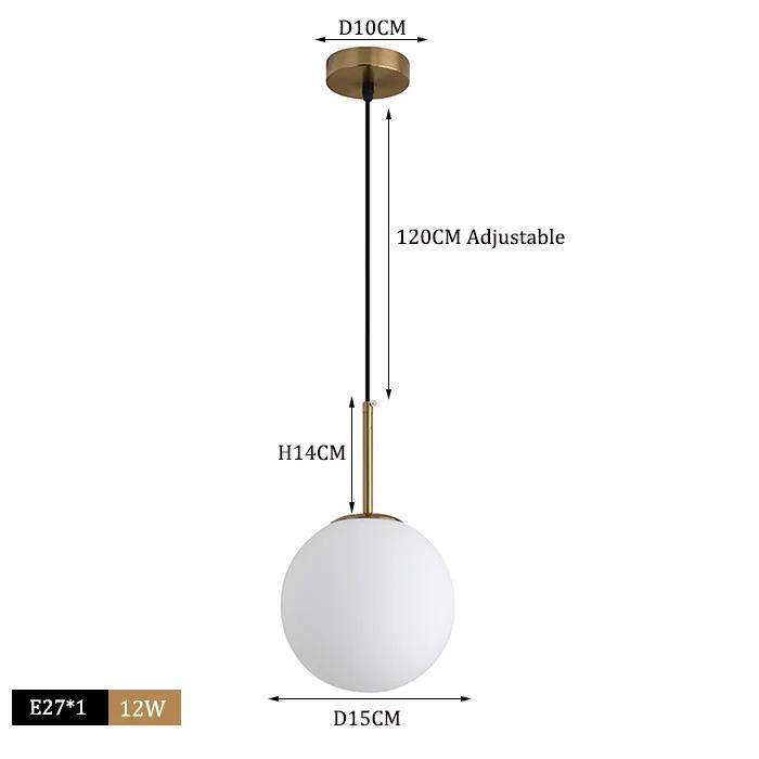 Simple Personality Spherical Glass Small Chandelier Internet Celebrity Clothing Store Bedside Single Head Light Luxury Nordic