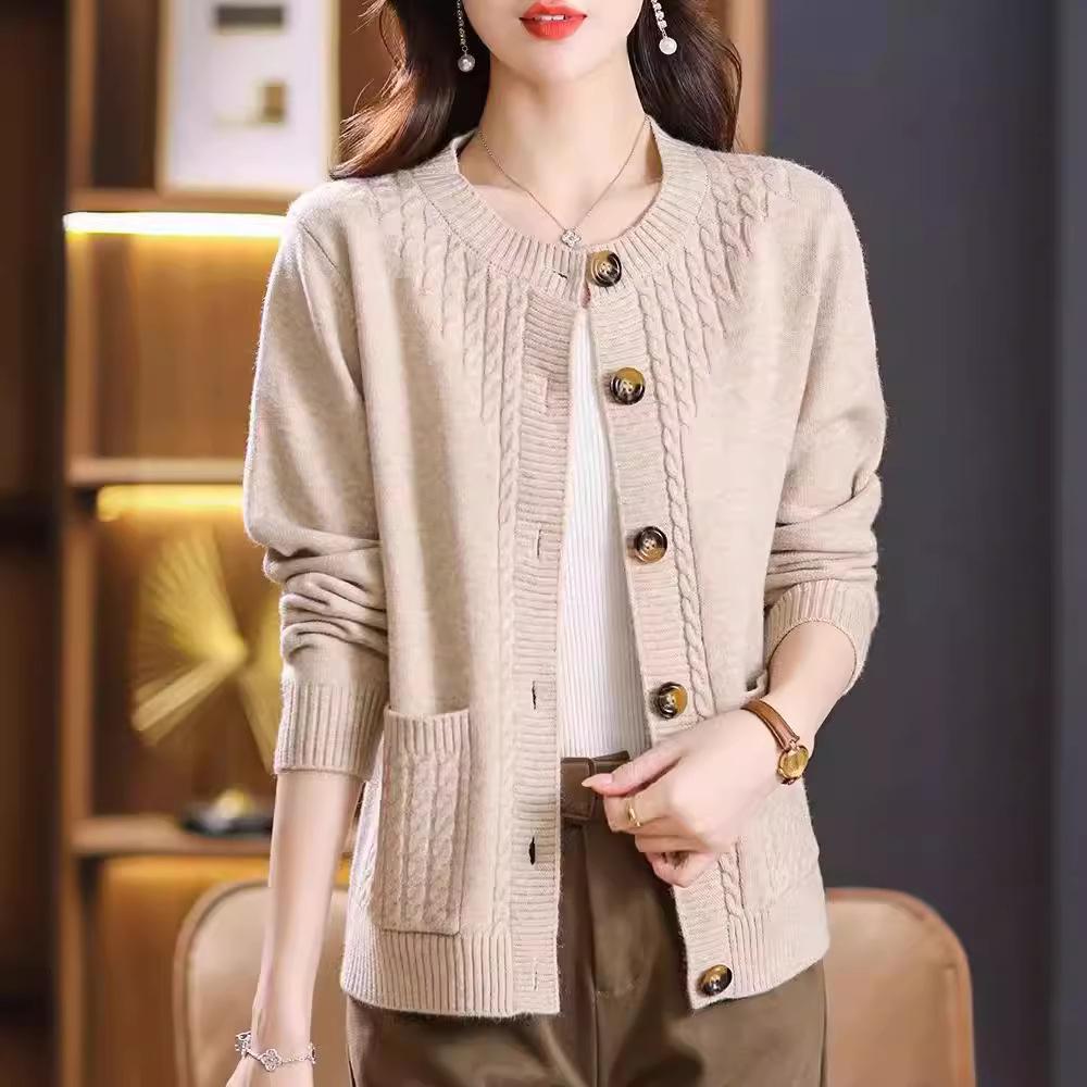 Autumn Women's Sweater Jacket Women's Top Spring and Autumn Versatile Knitted Cardigan