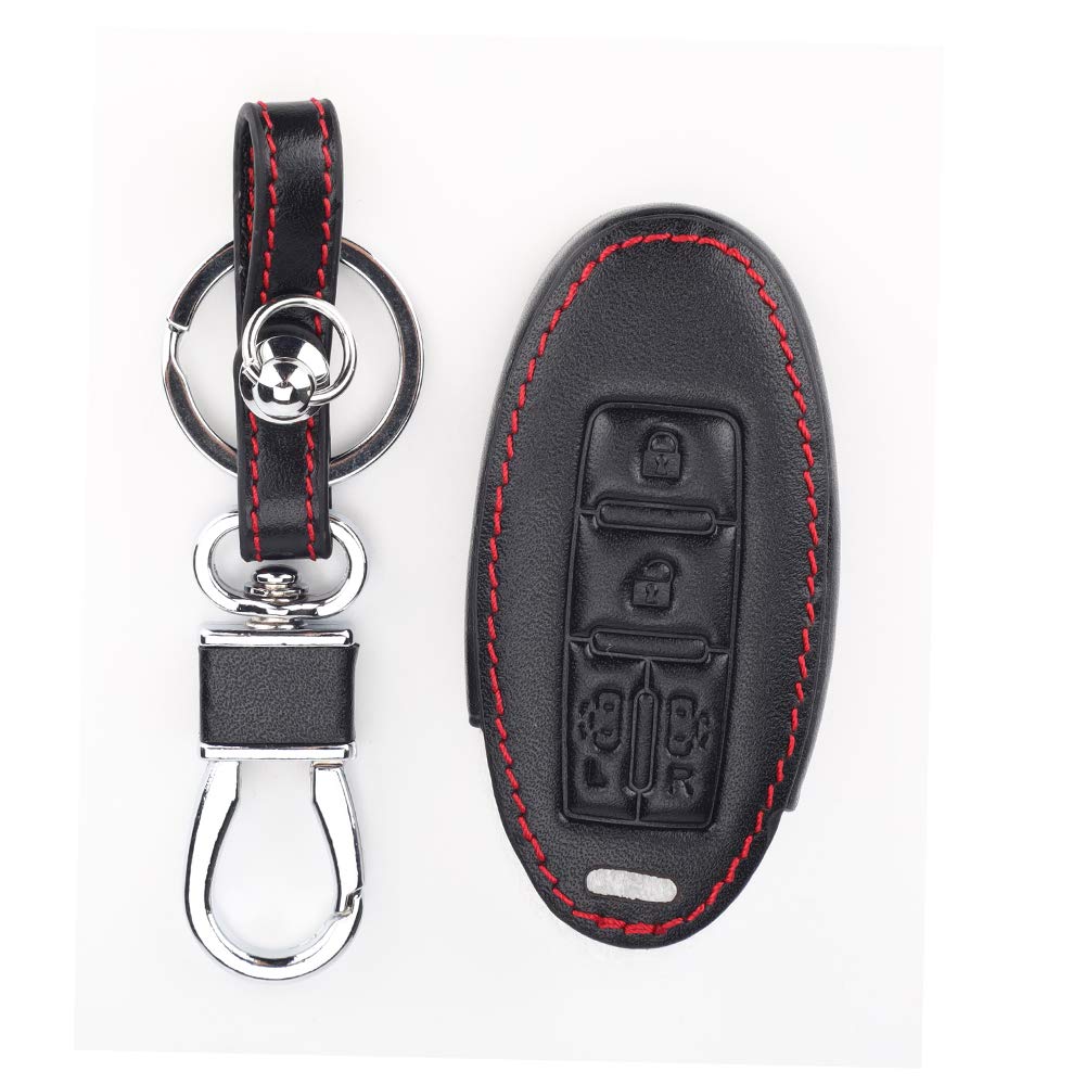 

BKY Чехол для ключа нового автомобиля Nissan Serena 4 кнопки сдвижной с обеих сторон совместим с C25 C26 C27 Elgrand и т.д.. (черный)