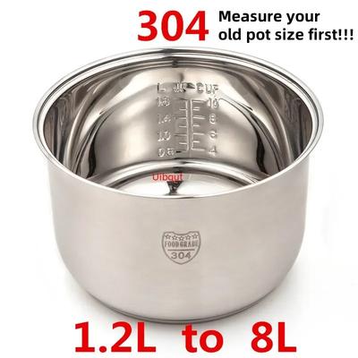 304 Stainless Steel Rice Cooker Inner Container Non Stick Cooking Pot Replacement Accessories Kitchen Food Rice Cooker Liner