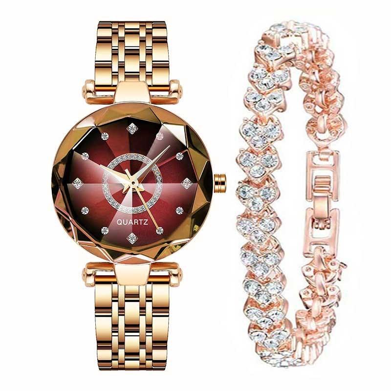 Niche high-value women's watch fashion heart of the ocean quartz watch diamond watch simple