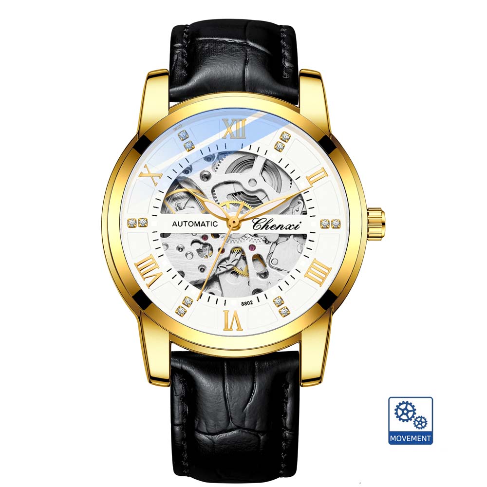 CHENXI Men's Hollow-Out Automatic Mechanical Watch Stylish Business Water Resistant for Daily Use Watches for Man Reloj Hombre