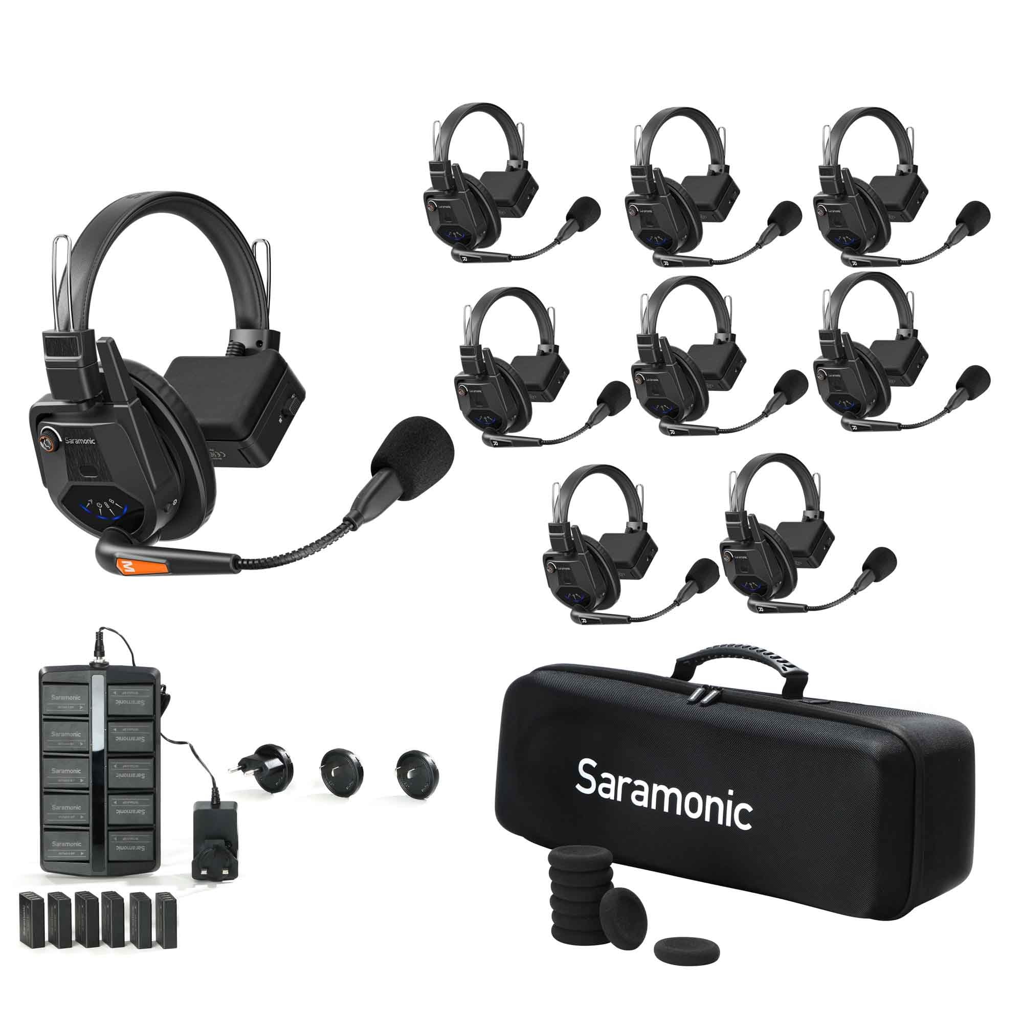 

Saramonic 1.9GHz Full Duplex Wireless Intercom System WiTalk9 Single Ear Headset (for 8 PeopleWith Case)