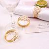 12pcs Gold Pearl Napkin Rings Romantic Table Decor Reusable for Weddings Banquets Holiday Dinners Gift Giving Inner Diameter 3.8cm