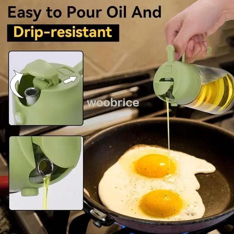 Bottiglia in Vetro a Doppio Uso per Olio Spruzzatore da Cucina Bottiglia Spruzzatrice per Oli da Cucina Lattina Spray per Oli da Cucina Bottiglia Spruzzatrice per Olio a Prova di Perdite Domestica